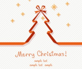 Ribbon christmas tree with white background vector