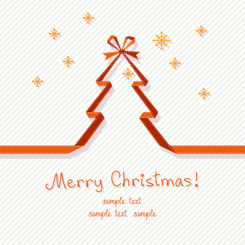 Ribbon christmas tree with white background vector