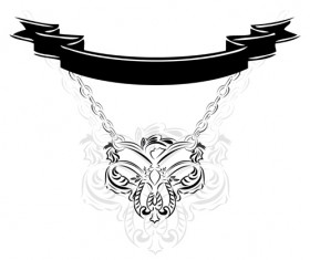 Ribbon with ornaments hand drawn vector