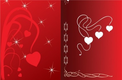 Romantic red background with heart vector