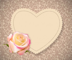 Rose cards with decor pattern vector 01