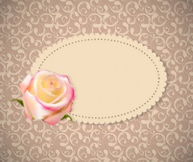 Rose cards with decor pattern vector 03