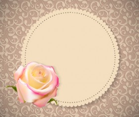 Rose cards with decor pattern vector 04