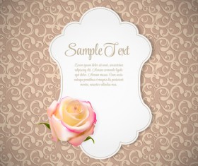 Rose cards with decor pattern vector 05