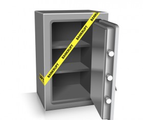 Safe deposit with Bankruptcy vector material