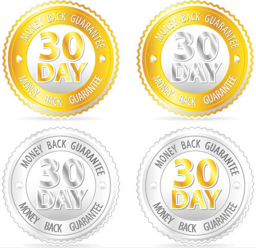 Sale with money back guarantee labels vector