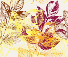 Seamless pattern with autumn leafs vector