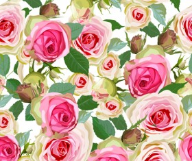 Retro roses seamless patterns design vector 02 free download