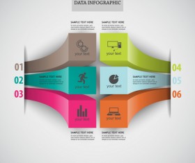 Set of 3d effect Infographics elements vector 01