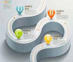 Set of 3d effect Infographics elements vector 03