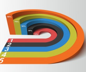 Set of 3d effect Infographics elements vector 08