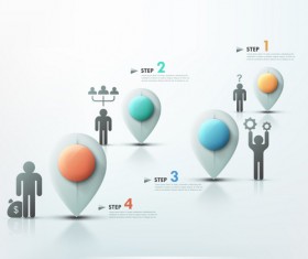 Set of 3d effect Infographics elements vector 09