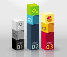 Set of 3d effect Infographics elements vector 10