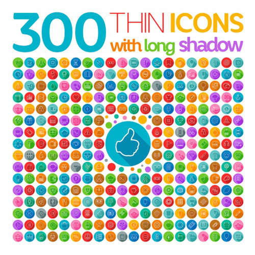 Set of shadow web icons vector