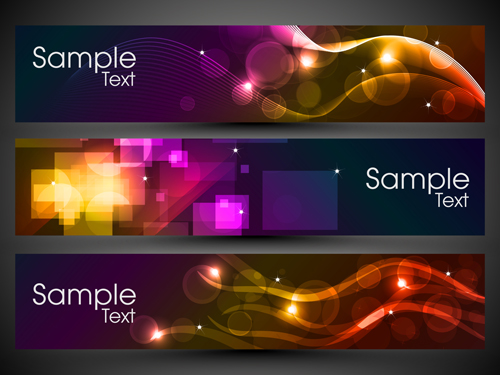 Shining light banners abstract vector