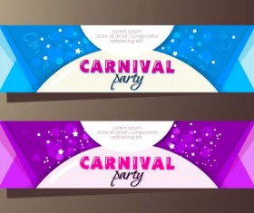 Shiny carnival party banners vector 01