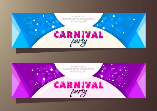 Shiny carnival party banners vector 01