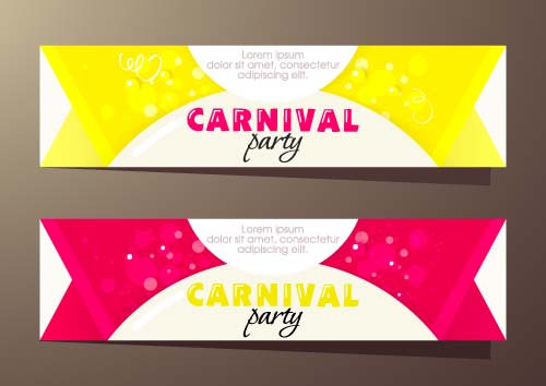 Shiny carnival party banners vector 02