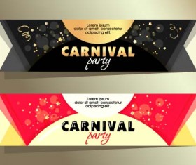 Shiny carnival party banners vector 03