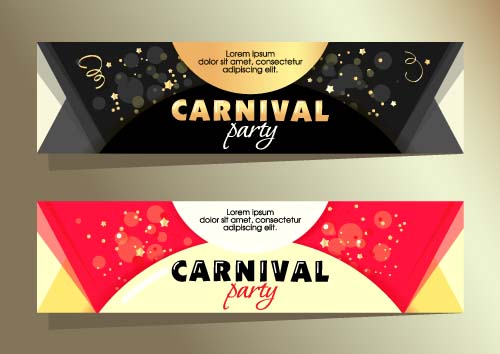 Shiny carnival party banners vector 03