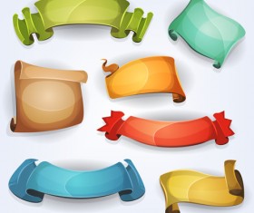 Shiny cartoon ribbons vectors 01