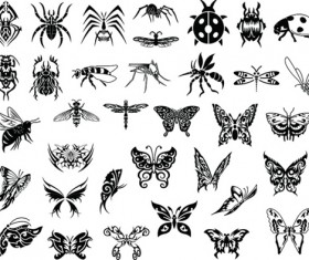 Silhouettes insects vector design