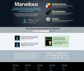 Simple dark color template web vector 01