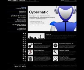 Simple dark color template web vector 02