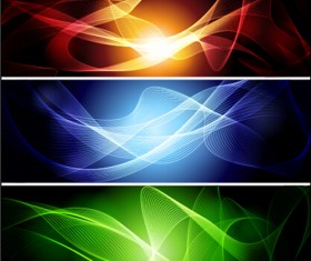 Smoke colorful banner vector set