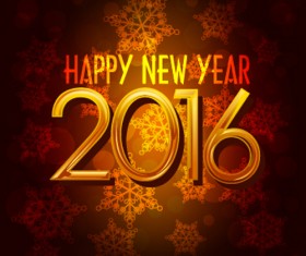 Snowflake with 2016 new year background vector