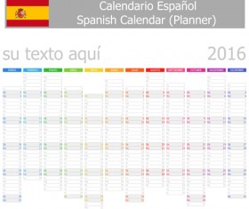 Spanish 2016 grid calendar vector material 05