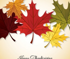 Thanksgiving background with maple leaf vector design 02