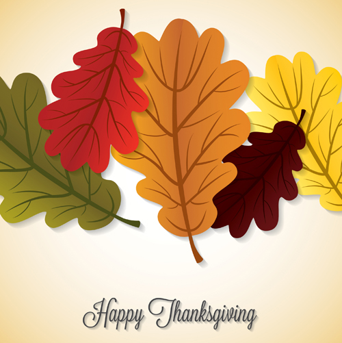 Thanksgiving background with maple leaf vector design 03