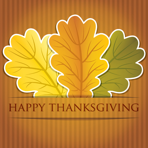 Thanksgiving background with maple leaf vector design 04