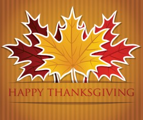 Thanksgiving background with maple leaf vector design 05
