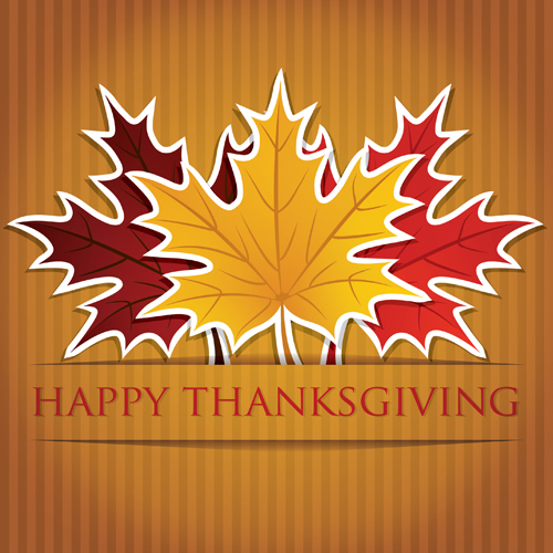 Thanksgiving background with maple leaf vector design 05