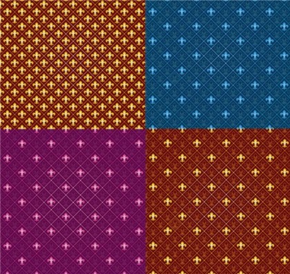 Tiled patterns art vector set