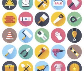 Tool flat icons set 02