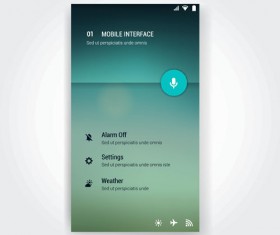 Vector mobile interface template material 02