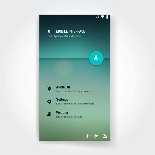 Vector mobile interface template material 02