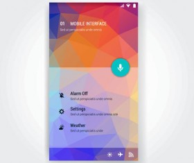 Vector mobile interface template material 03