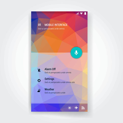 Vector mobile interface template material 03