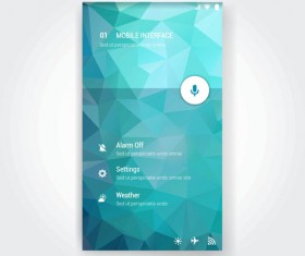 Vector mobile interface template material 04