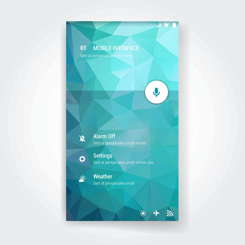 Vector mobile interface template material 04