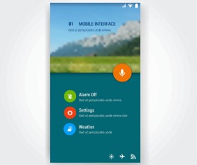 Vector mobile interface template material 05