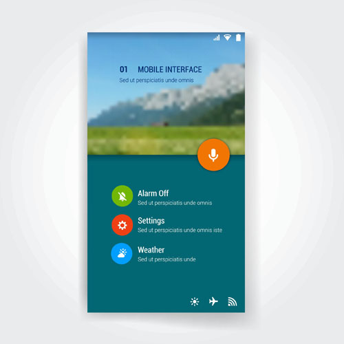 Vector mobile interface template material 05