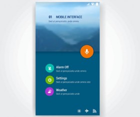 Vector mobile interface template material 06