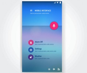 Vector mobile interface template material 07