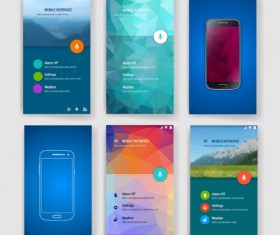 Vector mobile interface template material 10