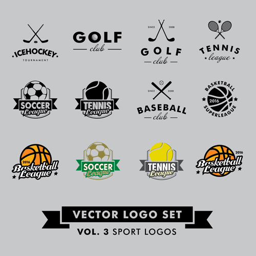 Vector sport logos design set 01